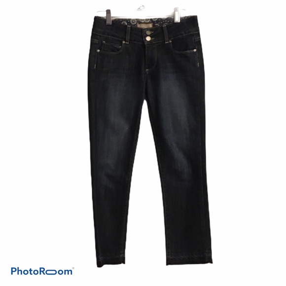 PAIGE Denim - PAIGE CROPPED DARK DENIM HIDDEN HILLS JEANS